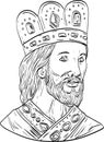 King David of Israel Front Medieval Drawing