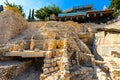 King David Royal Quarter archeological site with excavation of ancient City of David aside of Jerusalem Old City in Israel