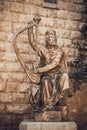 King David's statue playing the harp Royalty Free Stock Photo