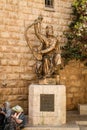 King David's statue playing the harp Royalty Free Stock Photo