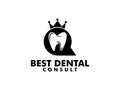 King Dental Consult logo vector, dental talk clinic logo, Abstract dental logo design inspiration