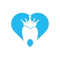 King Dental and heart logo designs concept vector.