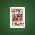 King of Diamonds on a green poker background. Gamble. Playing cards Royalty Free Stock Photo