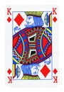 King of Diamonds playing card isolated on white Royalty Free Stock Photo