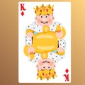 King of diamonds. Playing cards with cartoon cute characters