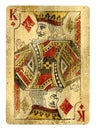 King of Diamonds Vintage playing card isolated on white Royalty Free Stock Photo