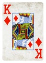 King of Diamonds Vintage playing card isolated on white