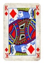 King of Diamonds Vintage playing card isolated on white