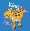 king Dino print vector art Royalty Free Stock Photo