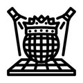 king disco party line icon vector illustration Royalty Free Stock Photo