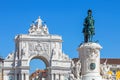 King Dom Jose I statue and Triumphal Arch, Lisbon Royalty Free Stock Photo