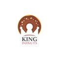 King Donuts Logo Design Vector Royalty Free Stock Photo