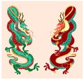 King Dragon tattoo.cartoon vector for t-shirt.