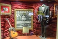 King Elvis Presley Official Costume and Original Guitar Displayed in the Storefront of Hard Rock Cafe, NYC in Times Square