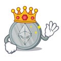 King Ethereum coin character cartoon