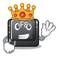 King f8 button displayed on cartoon keyboard