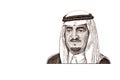 King Fahd bin Abdulaziz Al Saudcut on old one riyal of Saudi Arabia