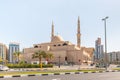 The King Faisal Mosque in Sharjah city, United Arab Emirates Royalty Free Stock Photo