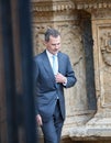 King felipe of spain leaving palma cathedral vertical