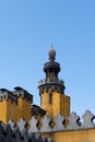 Yellow Watch Tower of Pena Palace, Sintra, Portugal