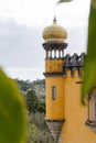 Yellow Watch Tower of Pena Palace, Sintra, Portugal