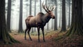 The King of the Forest A Majestic Moose in Ultra Realistic Detail.AI Generated