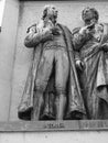 King Friedrich Wilhelm III memorial in Koeln, black and white Royalty Free Stock Photo