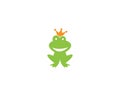 King frog green logo template vector