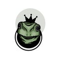 King frog mascot logo design Royalty Free Stock Photo