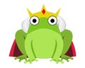 King frog with red cape and crown
