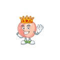 King fruit peach fresh character with mascot