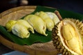 The king of fruits called durian. The famous export fruit of Thailand Royalty Free Stock Photo