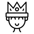 King gamer icon outline vector. Controller cyber