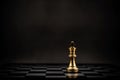 King golden chess standing on chess board concept of business strategic plan