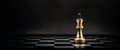 King golden chess standing on chess board concept of business strategic plan