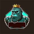 King Gorilla, esport mascot designs, illustration logo template