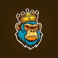 King gorilla, esports mascot designs, gaming logo, illustration