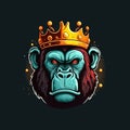 King gorilla head, esports mascot designs, gaming logo, illustration