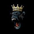 King gorilla kong roaring mascot logo