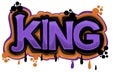 KING graffiti design on a white background Royalty Free Stock Photo