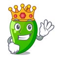 King Green Mango Isolated With The Mascot