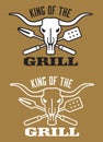 King of the Grill barbecue image with cow skull and crossed utensils.