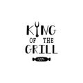 King of the grill lettering with sausage at forks