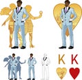 King of hearts attractive afroamerican man with