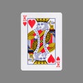 King of Hearts. Isolated on a gray background. Gamble. Playing cards Royalty Free Stock Photo