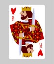 King of Hearts playing card in funny flat modern style