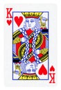 King of Hearts playing card - isolated on white