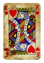 King of Hearts Vintage playing card isolated on white Royalty Free Stock Photo