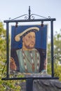 King Henry VIII Signboard in Shanklin Old Village, UK Royalty Free Stock Photo