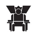 King in his throne icon vector sign and symbol isolated on white background, King in his throne logo concept